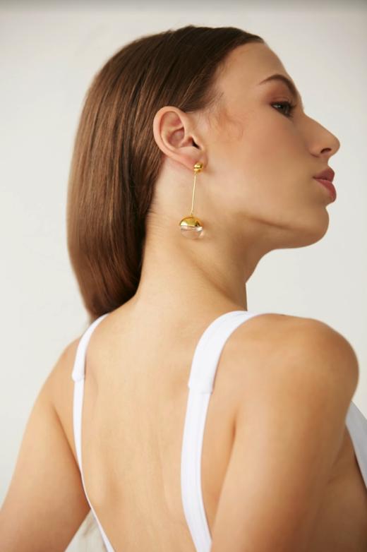 订购7周到｜Lajewel-Half orb long-耳环［泰国设计师］ 商品图2