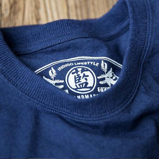 工装优选美式复古植物蓝染克莱因蓝T恤阿美咔叽纯色短袖打底衫男 商品图3