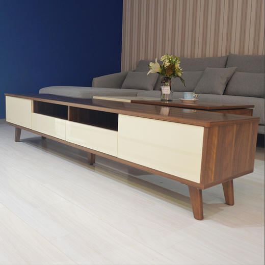 富牌北欧现代布艺沙发简约大小户型通勤转角沙发by6沙发3号茶几电视柜