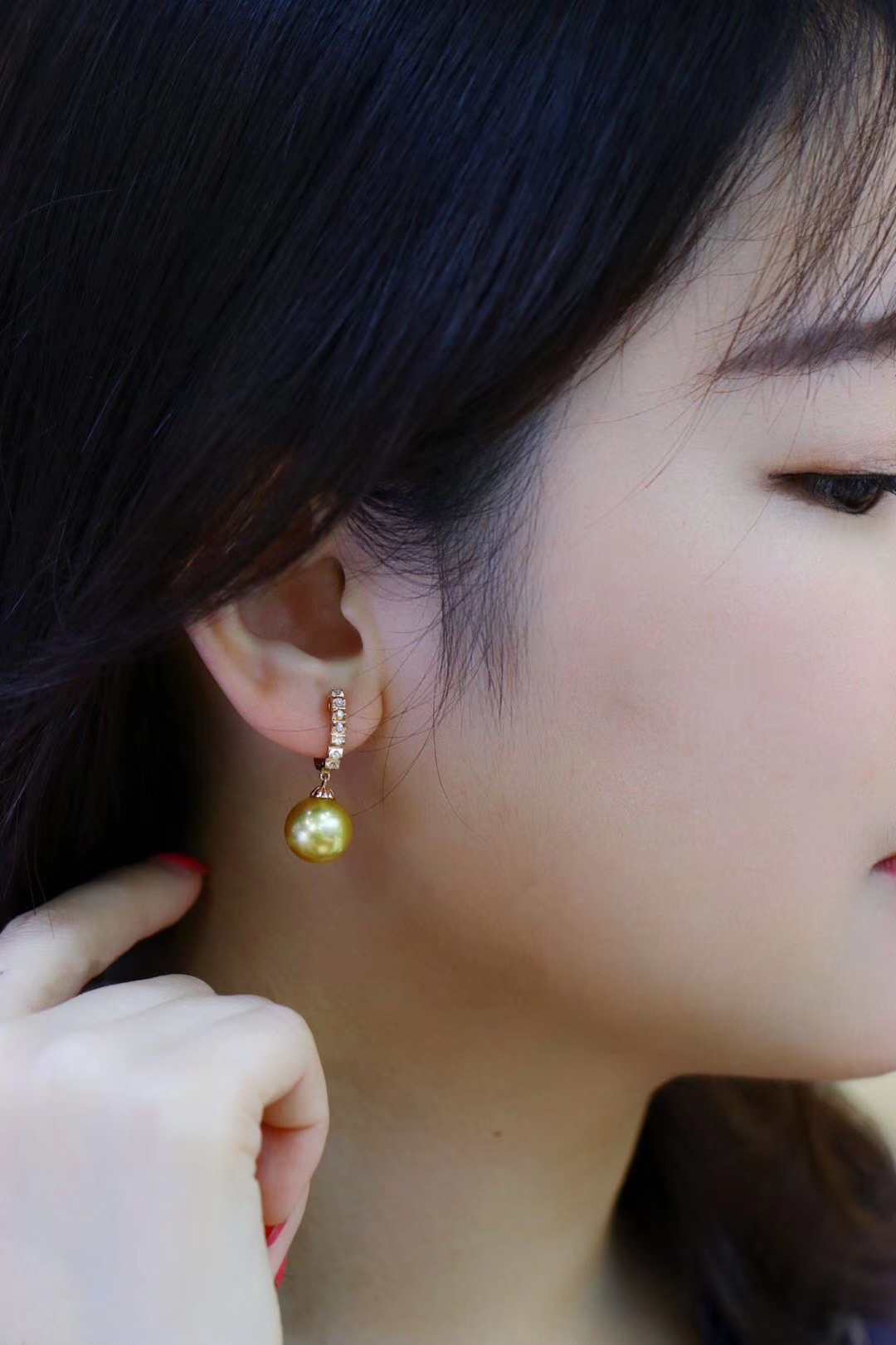【定制】南洋金珠 耳钉