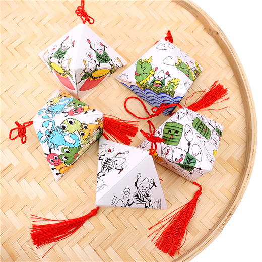 端午节不织布白胚菱形粽子手工diy幼儿园吊饰挂饰儿童制作材料包 商品图0