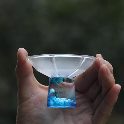 六瓣绽莲高足杯  琉璃高足杯主人杯品茗杯单杯茶具礼品 商品图5