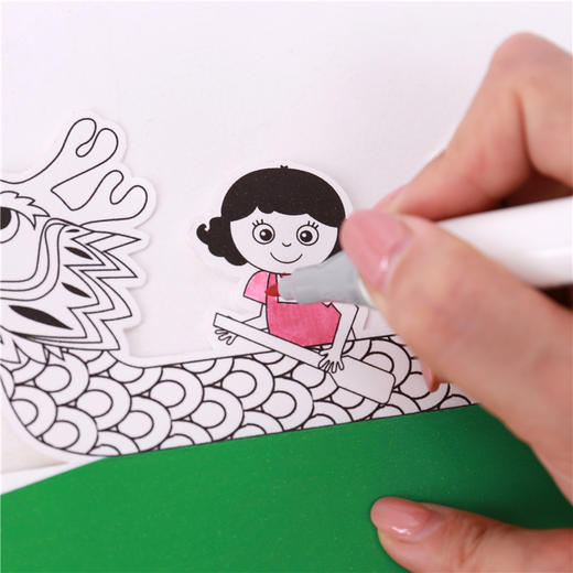 端午节手工diy材料包纸质龙舟灯幼儿园儿自制手提发光涂色纸灯笼 商品图3