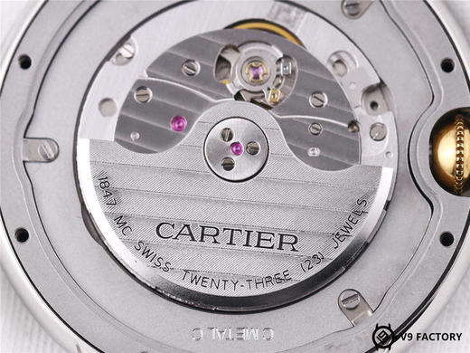 V9卡地亚18K包金蓝气球42mm黄间金钢带款，40丝厚金包金刮花不露白不退色，原装机械机芯，印花钢印齐全，一比一开模配件通用原装 商品图5