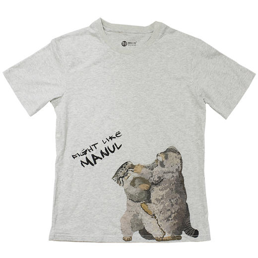 博物小馆 原创 |天然呆 动物 T恤 兔狲款 短袖 白色 灰色 商品图6