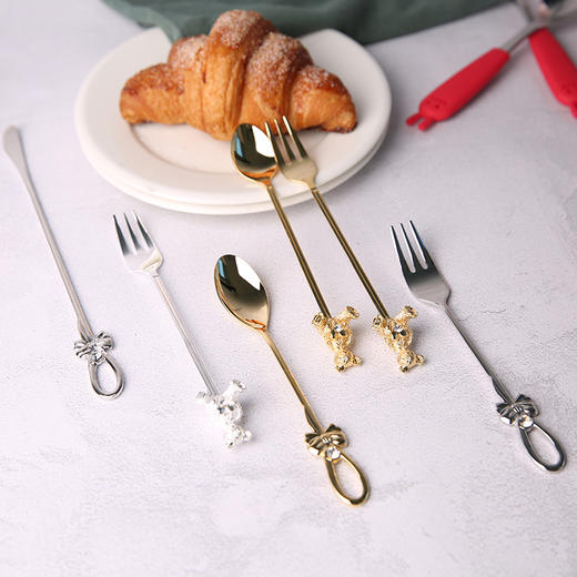 精致金属杯勺 elfin 高桑金属杯勺 皇冠/丝带/爱心熊/魔法棒 商品图2