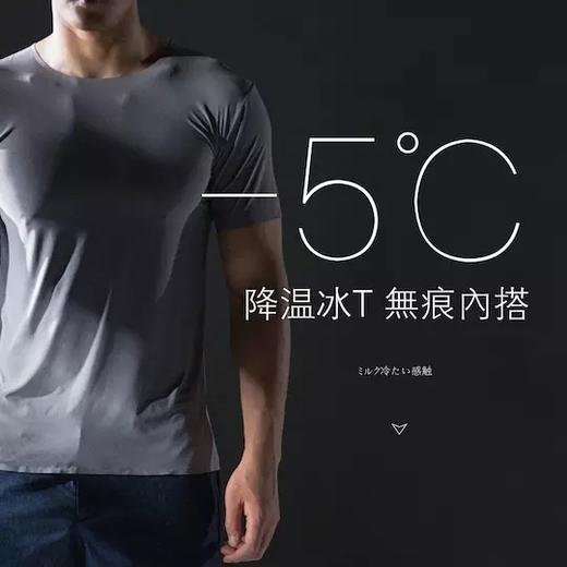 【瞬间凉5度】日本技术！冰感羊奶丝冰丝无痕一片式速干透气男士T恤 商品图0