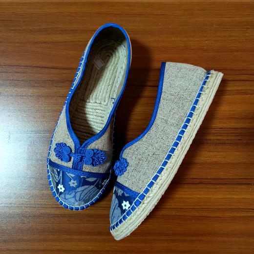 【买麻鞋，雅路人】防脚臭，春夏款手工千层底布鞋亚麻底民族风女鞋千层布鞋女1904-02W 商品图2