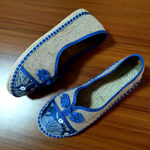 【买麻鞋，雅路人】防脚臭，春夏款手工千层底布鞋亚麻底民族风女鞋千层布鞋女1904-02W 商品图4