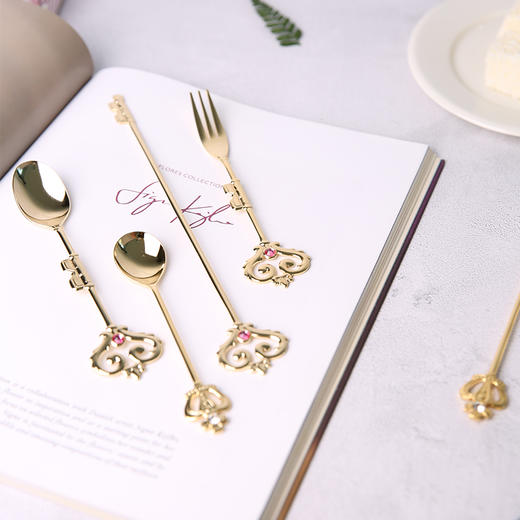 精致金属杯勺 elfin 高桑金属杯勺 皇冠/丝带/爱心熊/魔法棒 商品图3