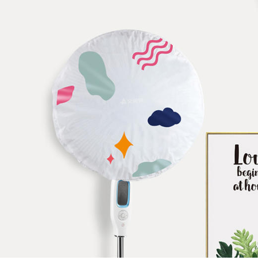 【防水防尘风扇罩】清新可爱花朵风扇罩全包式圆形台扇套落地电风扇防尘罩 商品图1