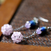 精致景泰蓝编织创意葡萄球配件玉石耳环 商品缩略图3