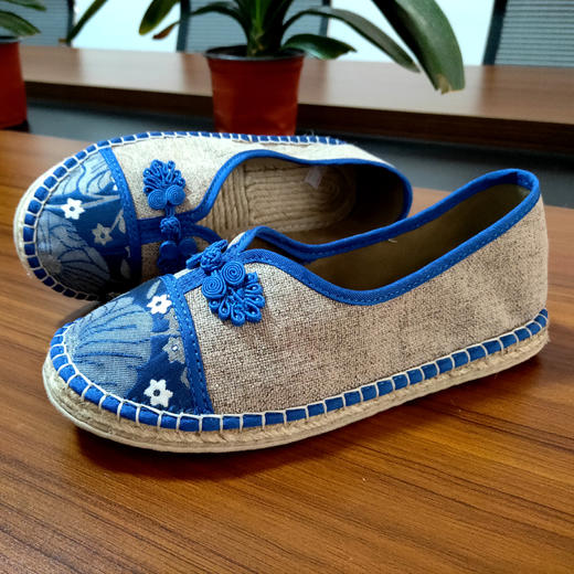 【买麻鞋，雅路人】防脚臭，春夏款手工千层底布鞋亚麻底民族风女鞋千层布鞋女1904-02W 商品图3