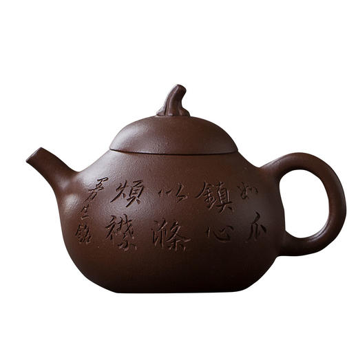 茶香记 老紫泥刻绘紫砂壶 匏瓜 杨飞作品 曼生十八式 圆润丰腴 砂质柔匀 商品图4