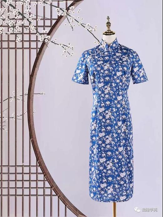 AW16中式旗袍假门襟后中隐形拉链1:1服装纸样裁剪图纸牛皮纸样 商品图2