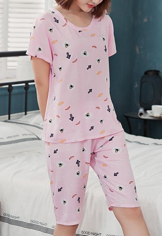 AW27女夏天短袖人造棉绸套装家居服1:1实物服装纸样图纸牛皮纸样 商品图1