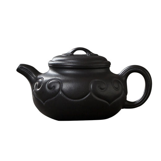 茶香记 原矿黑料紫砂壶—仿古如意 杨飞 原矿黑泥  仿古壶形 商品图4