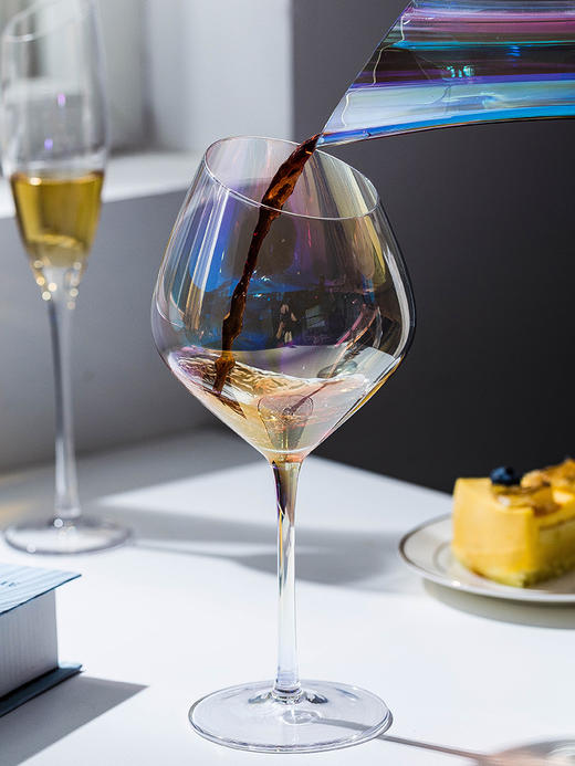 摩登主妇家用斜口红酒杯五彩水晶玻璃葡萄酒杯香槟杯