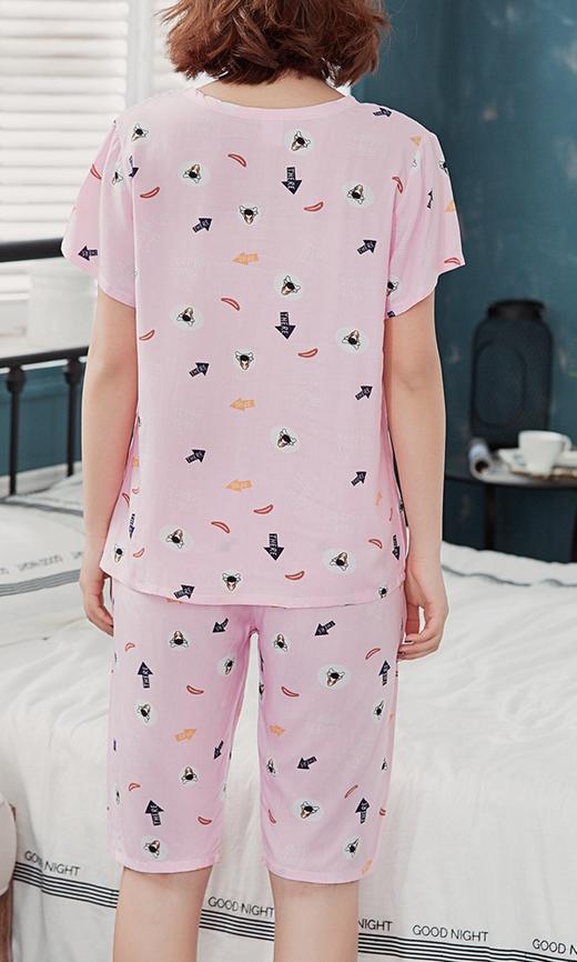 AW27女夏天短袖人造棉绸套装家居服1:1实物服装纸样图纸牛皮纸样 商品图2