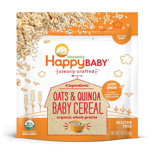 美国禧贝Happybaby有机米粉1-3段婴儿宝宝辅食米糊&有机混合物2段婴儿藜麦米粉 商品图5