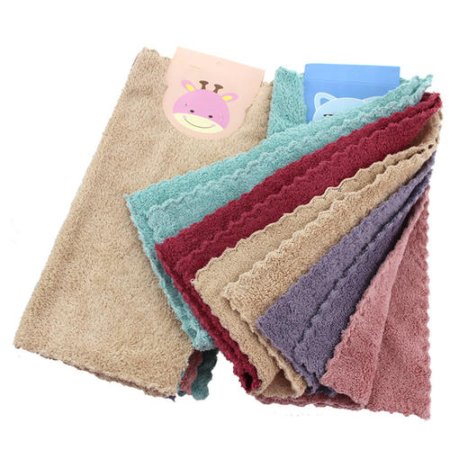 高密度珊瑚绒纯色抹布5片装 商品图0