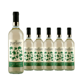 整箱特惠装 意大利原瓶进口干白 派拉雷灰比诺白葡萄酒Parlare Pinot Grigiot 750ml*6