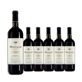 整箱特惠装 法国原瓶进口红酒 梦德娇格拉芙干红葡萄酒 Montagure Graves 750ml*6