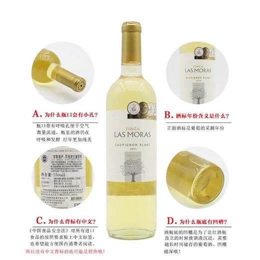 阿根廷原瓶进口干白 罗斯摩萨-苏伟浓白葡萄酒 Las Moras Sauvignon Blanc  750ml 商品图6