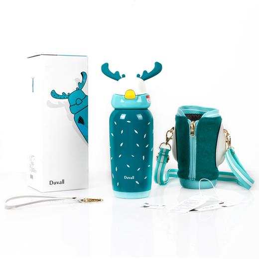 中国duvall鹿角保温杯316镜面不锈钢450ml森林绿