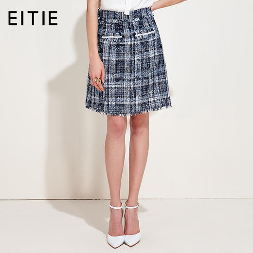 EITIE爱特爱品牌女装春季编制纹理时尚花色半身裙短裙A1906005 商品图0
