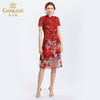 乔万尼夏装真丝端庄宴会中国风红旗袍修身桑蚕丝连衣裙女EN2E545 商品缩略图1