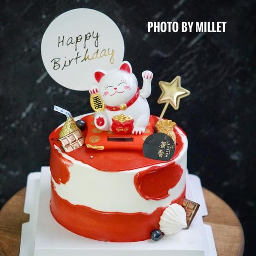 招财猫咪摆件蛋糕