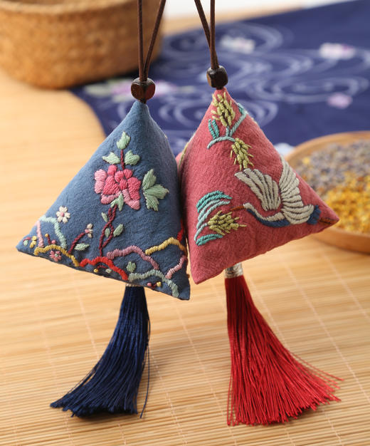 端午艾草粽子香囊 刺绣DIY材料包 0基础可制作 商品图1