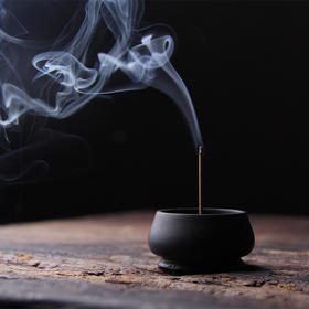 【宣品文创】书房茶室香插 圆形小巧原石香炉 禅意檀香点香器香座香道喝茶茶事