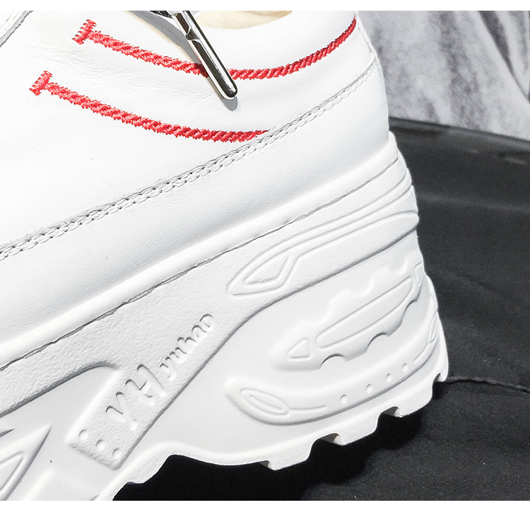 秒杀欧洲站女鞋2018秋季新款松糕鞋女厚底白色休闲鞋xg003230