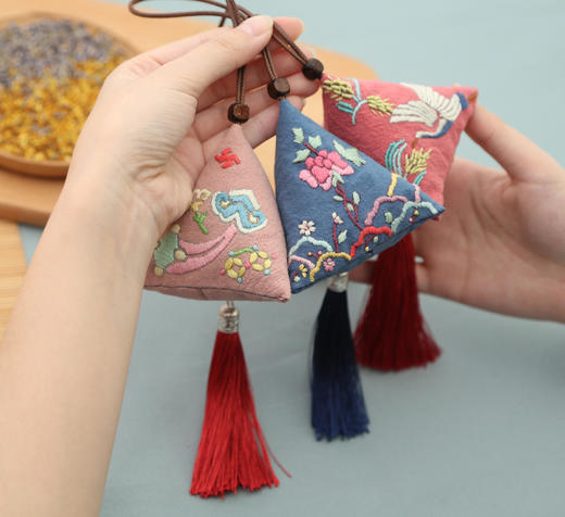 端午艾草粽子香囊 刺绣DIY材料包 0基础可制作 商品图3