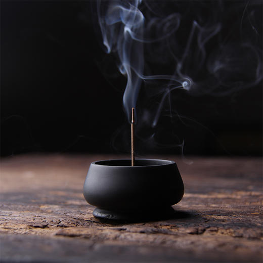 宣品文创书房茶室香插圆形小巧原石香炉禅意檀香点香器香座香道喝茶茶