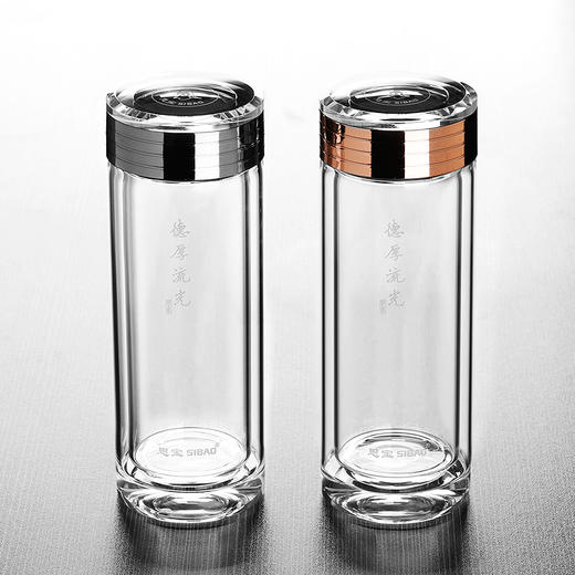 思宝官方旗舰店玻璃杯德厚流光高硼硅水晶木纹礼盒高山杯升级简约 商品图4