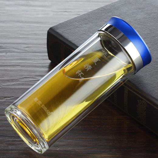 思宝旗舰店华夏情怀123号双层玻璃杯中国风便携时尚随手茶水杯