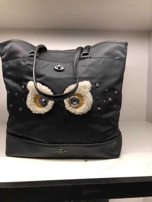 coach蔻驰大眼睛小怪兽限量版尼龙购物袋托特包