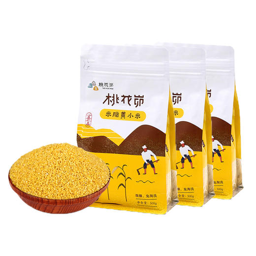 当季新米黄小米陕北特产500g*3袋粗粮农家新米 塑料袋装 商品图0