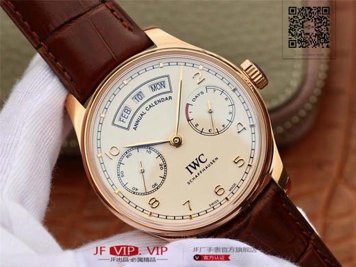 万国葡萄牙系列年历腕表IW503504，集时分针、日期、星期、月份和动显于一身。正所谓功能卓越，大器晚成，有请各路表友品鉴支持 商品图2