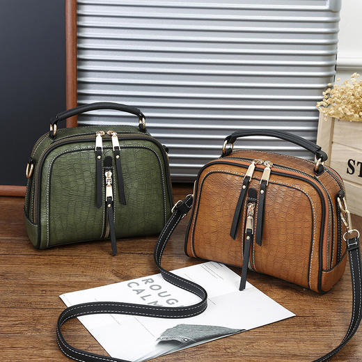 ZM-1813新款韩版涤纶拉链复古小方包单肩包 TZW 商品图3