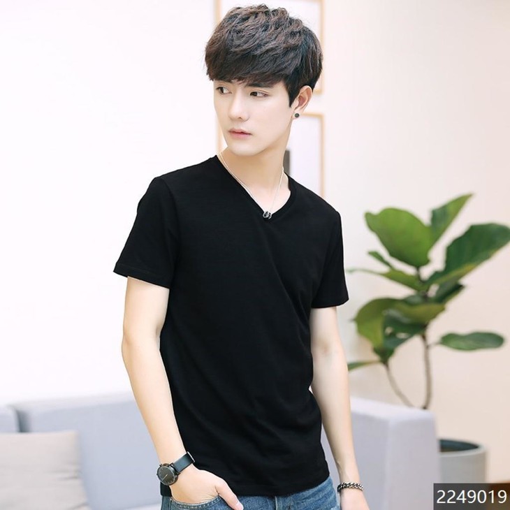 特卖价59木巴伦青少年纯色潮男棉t恤薄款透气成分95棉5氨纶d2249019