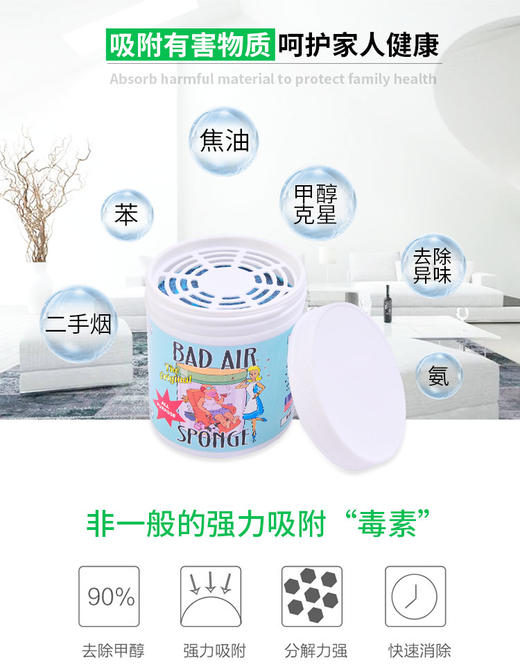 美国Bad Air Sponge空气净化剂白宫用去除甲醛装修汽车异味清除剂 商品图2