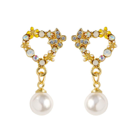 HJ-E495新款925纯银针花朵气质韩国个性百搭花瓣珍珠耳钉 TZW 商品图4