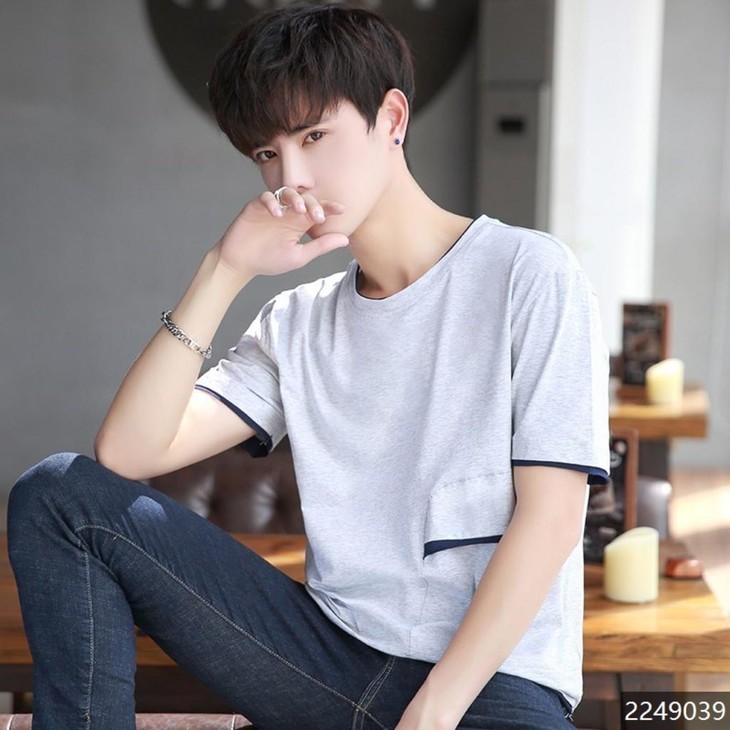 特卖价59木巴伦潮男夏季百搭简约t恤男圆领2019新成分95棉5氨纶d