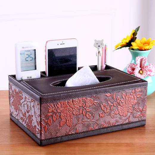 JH-03欧式多功能皮革纸巾盒创意客厅桌面收纳盒 TZW 商品图13