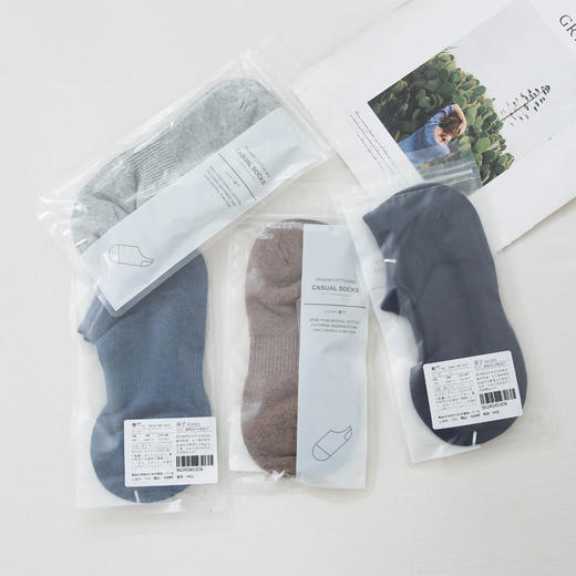 【男士纯色船袜】男士船袜隐形袜纯色棉袜透气吸汗男款袜子素色 商品图5