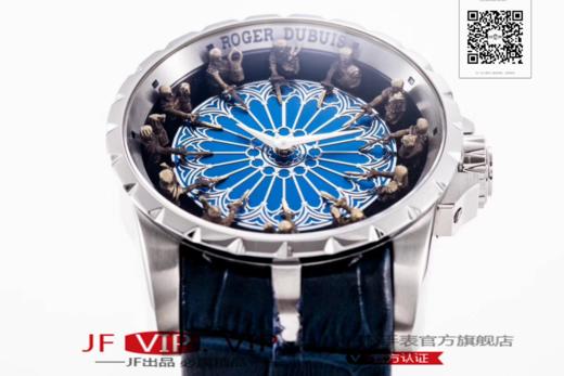 罗杰杜彼圆桌骑士型号:RDDBEX0511 表盘:彩色珐琅工艺表盘  表壳:316l精钢 电镀18k金 尺寸:45*15.7mm 商品图2